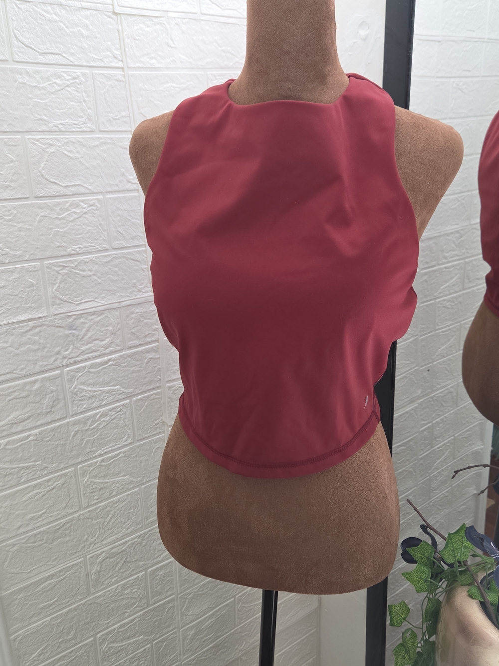 Anne Cole Red Classic Yoga Top - Picture 2 of 6